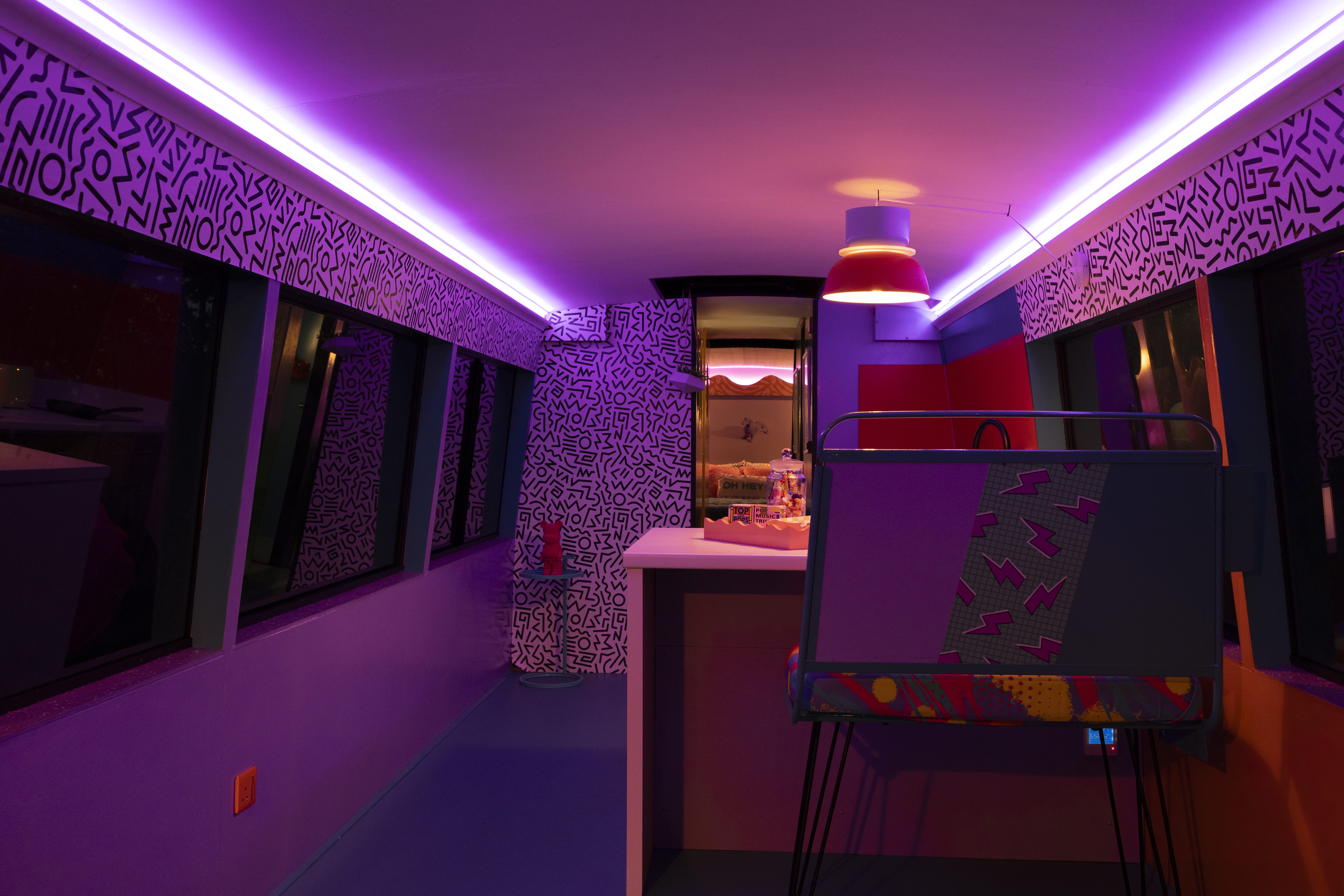 Interior with purple LED mood lighting